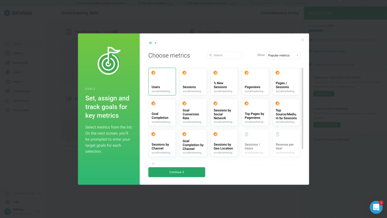 Create and track goals