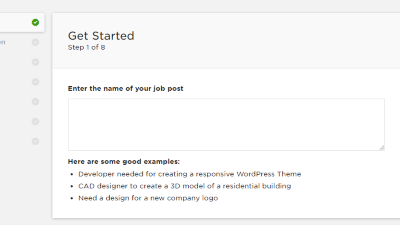 Posting a job on Upwork
