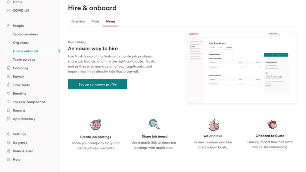 Hire and onboard