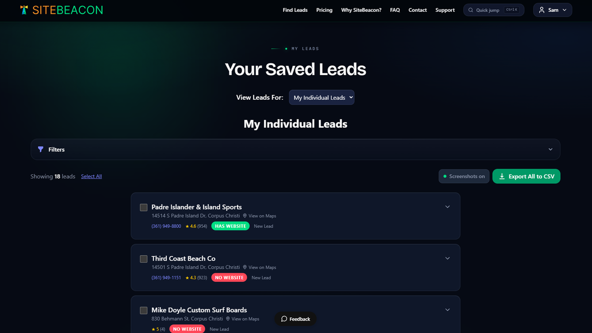 Save leads