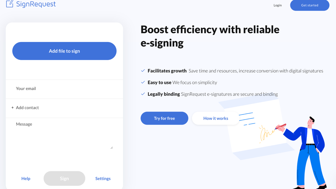 SignEasy homepage