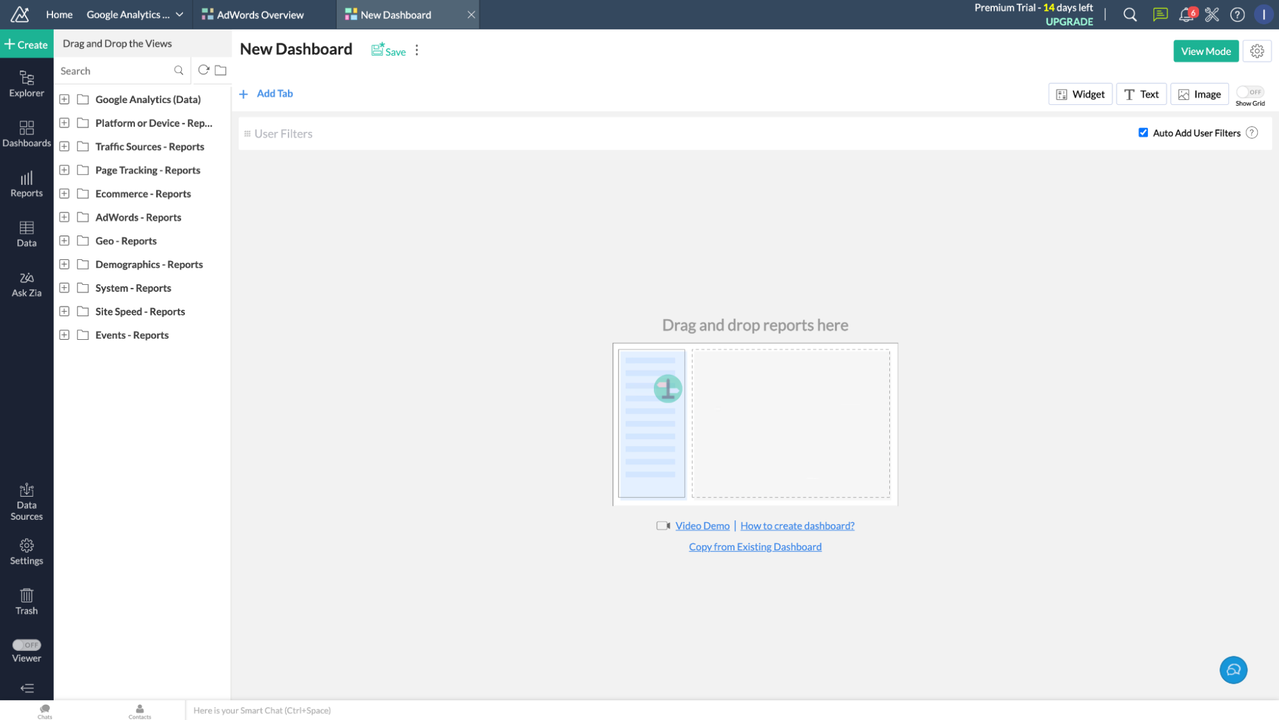 Quickly create and edit dashboards