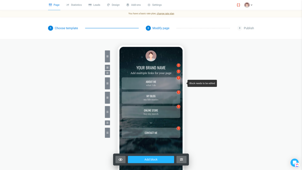 Modify templates and add blocks