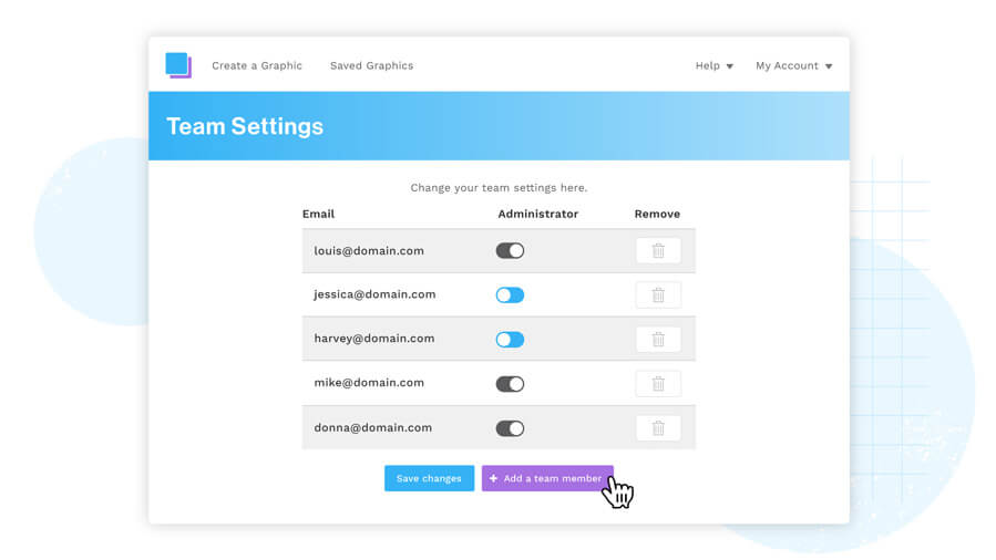Invite your team to work in Snappa