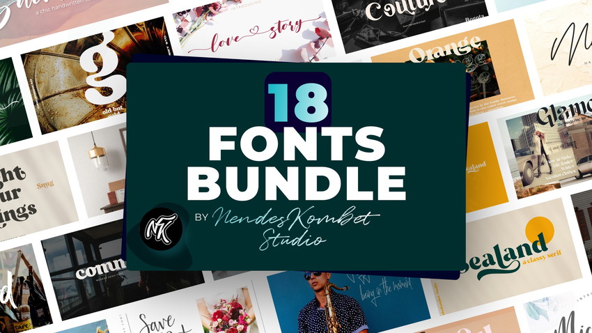 18 Font Bundle by NendesKombet Studio