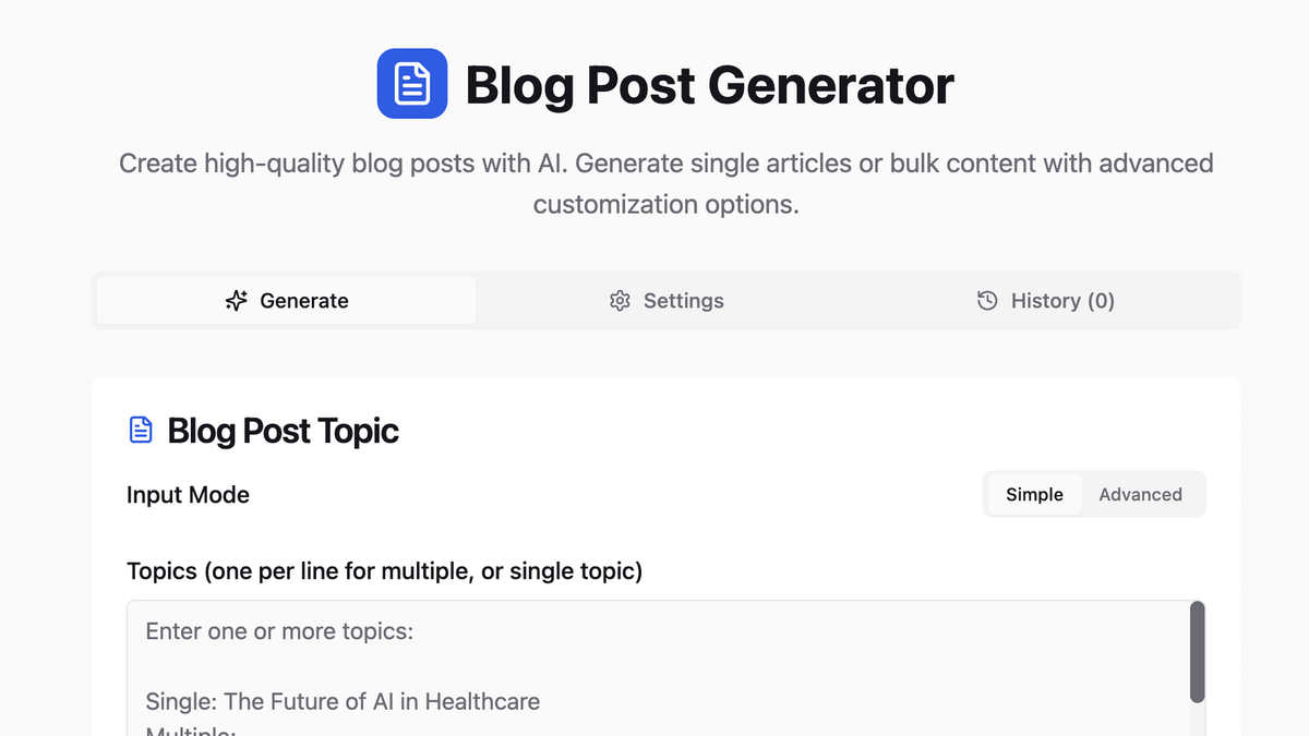 Blog post generator