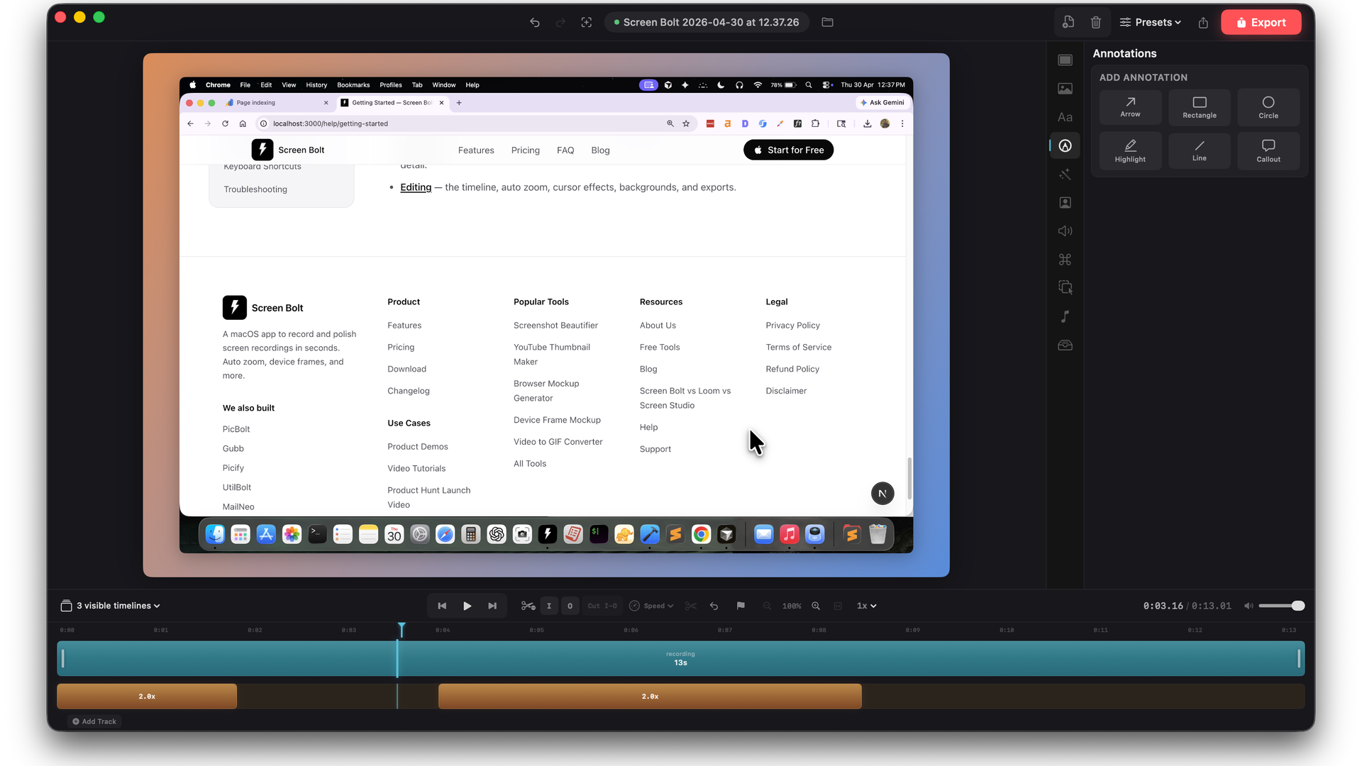 Screenbolt feature #1