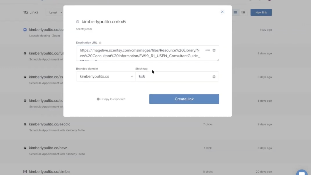 Easily generate links with Rebrandly
