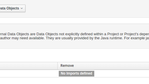 Define external data objects