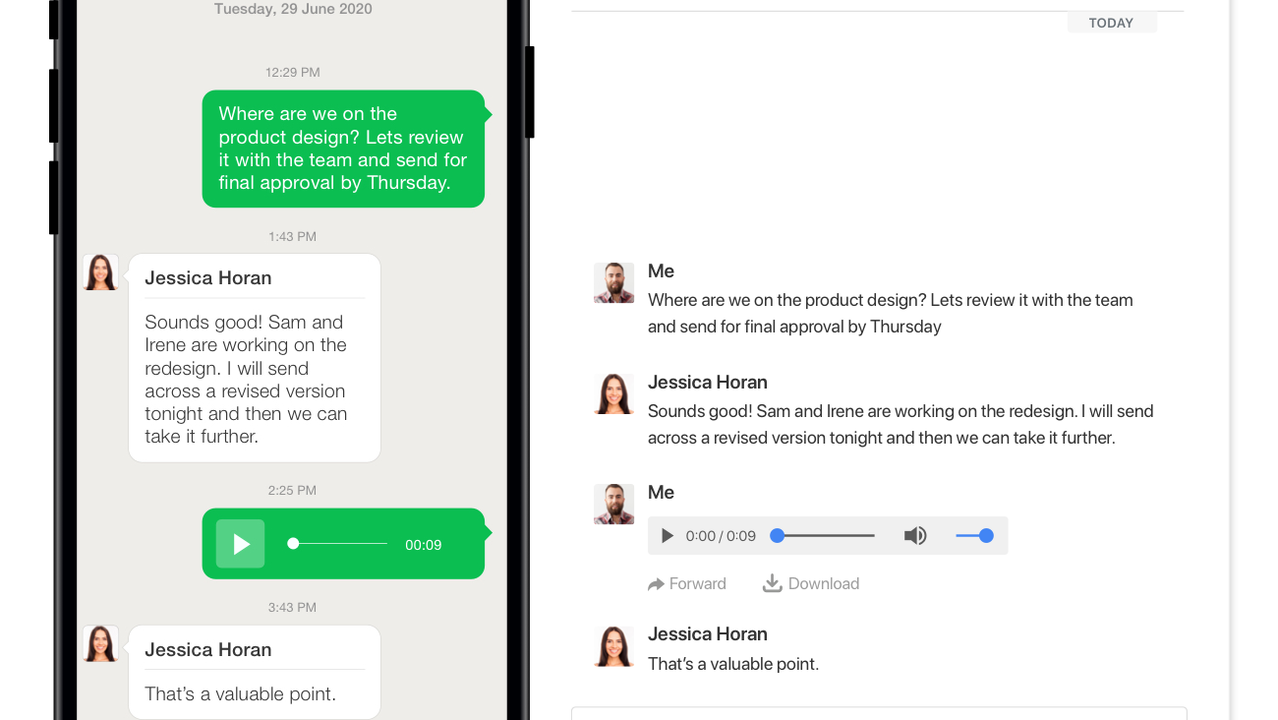 Leave voice notes for your team