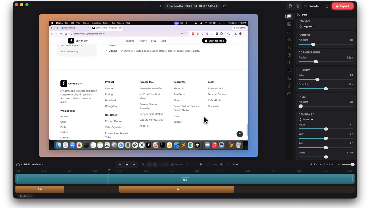 Screenbolt feature #3