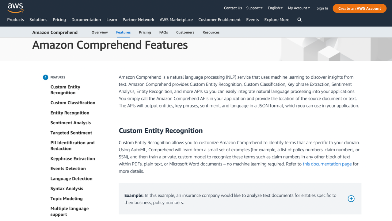 Amazon Comprehend APIs
