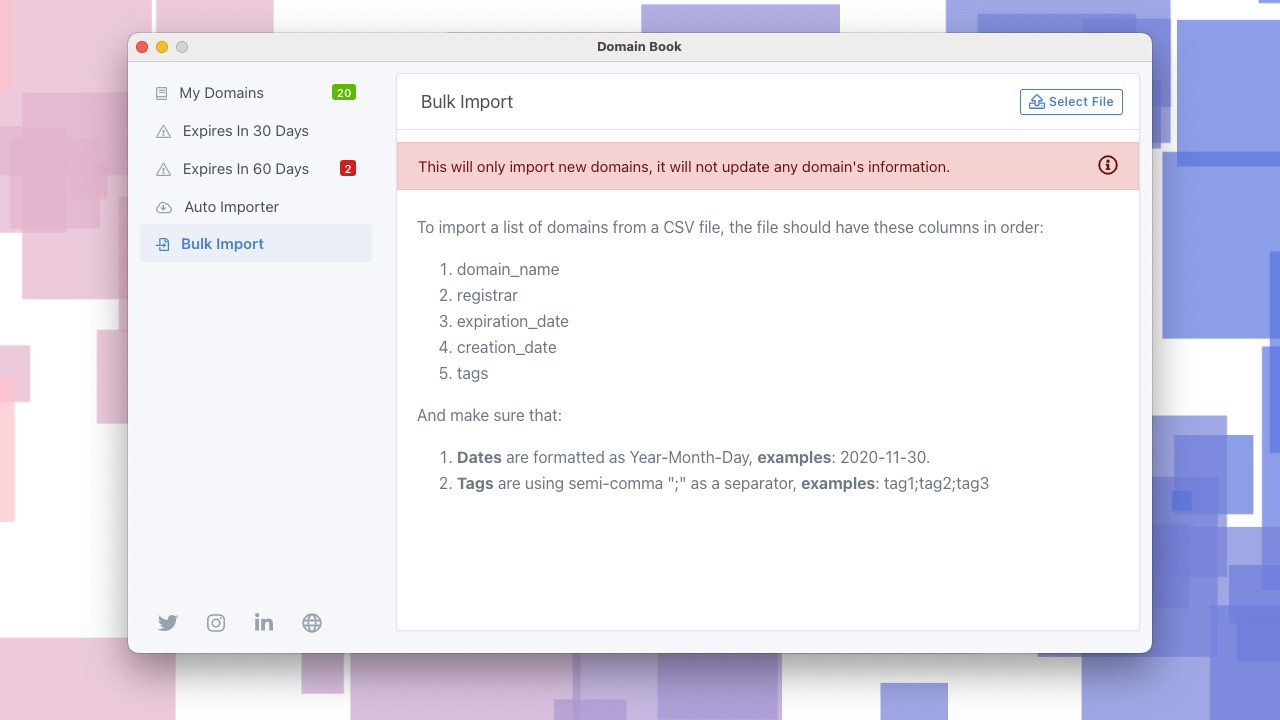 Domain Book App (Mac)