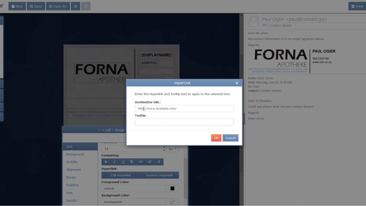Exclaimer Cloud Signature builder