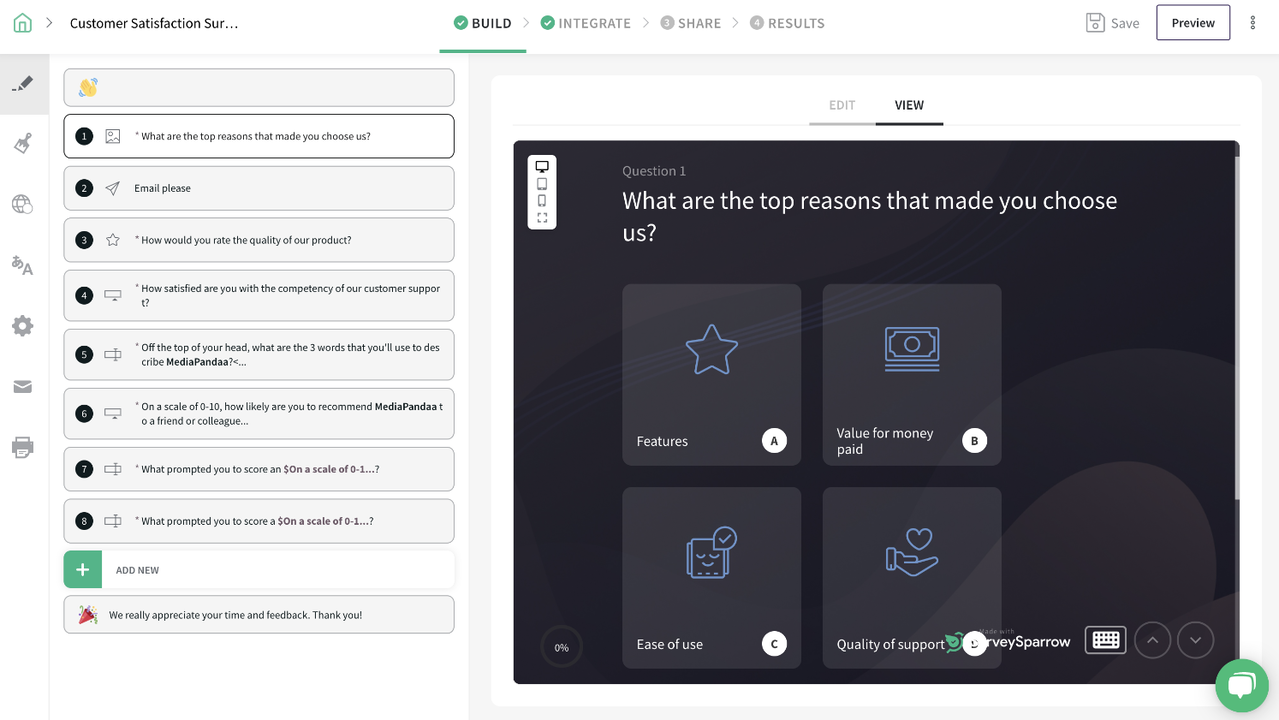 Build conversational surveys