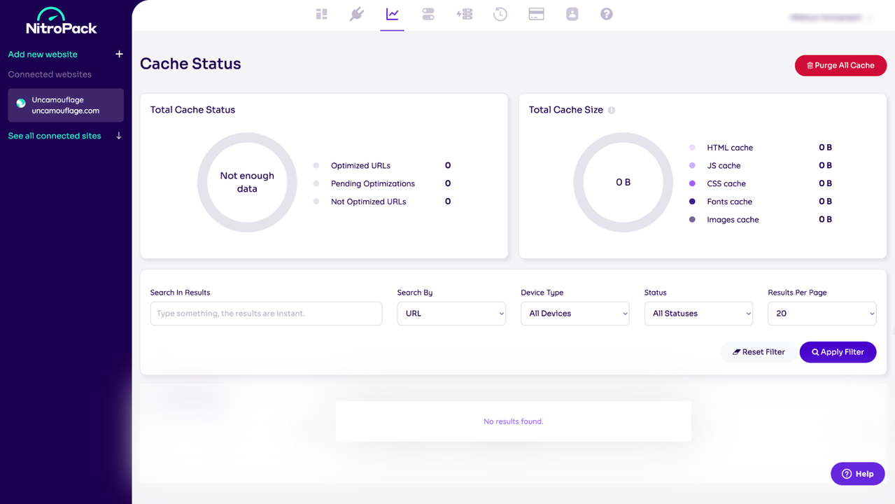 View your cache status