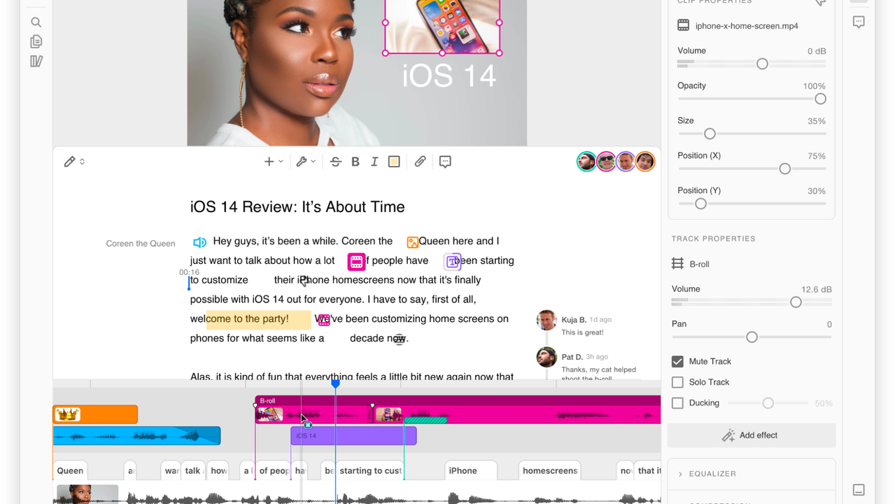 Descript video editor