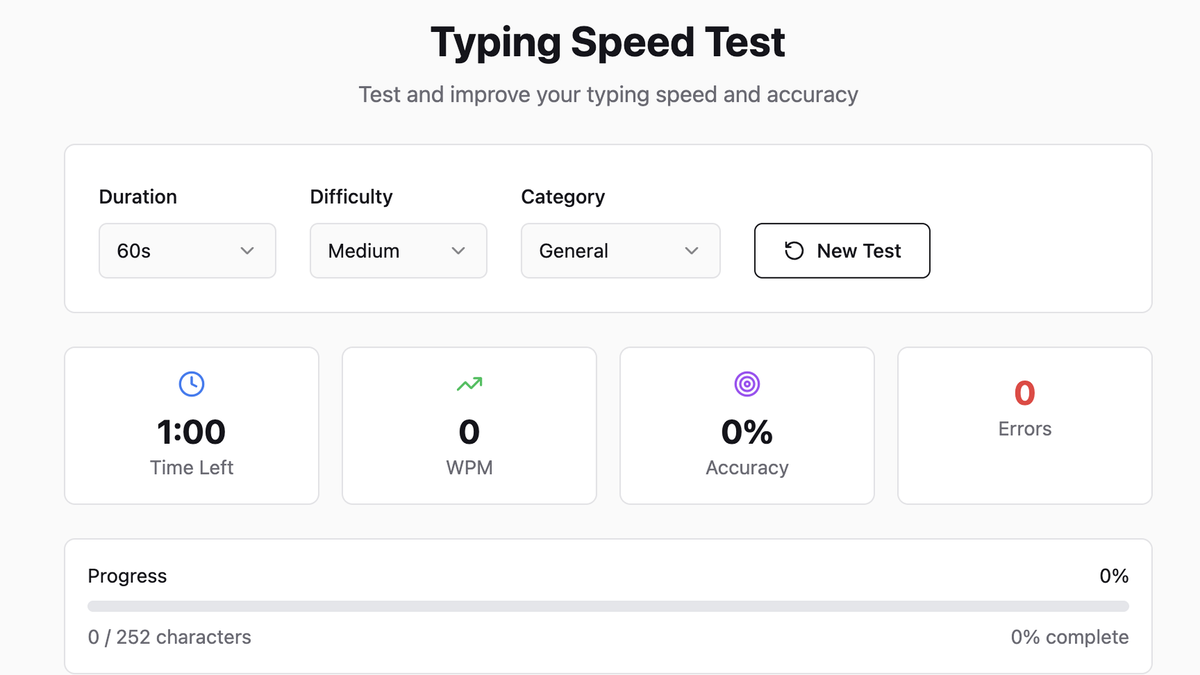 Typing speed test