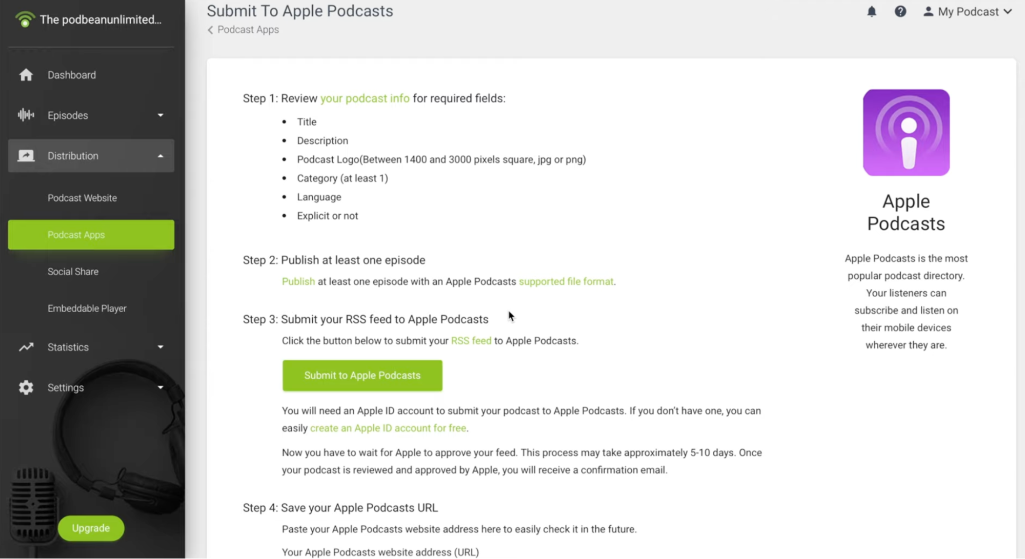 Add your podcast to the Apple podcast