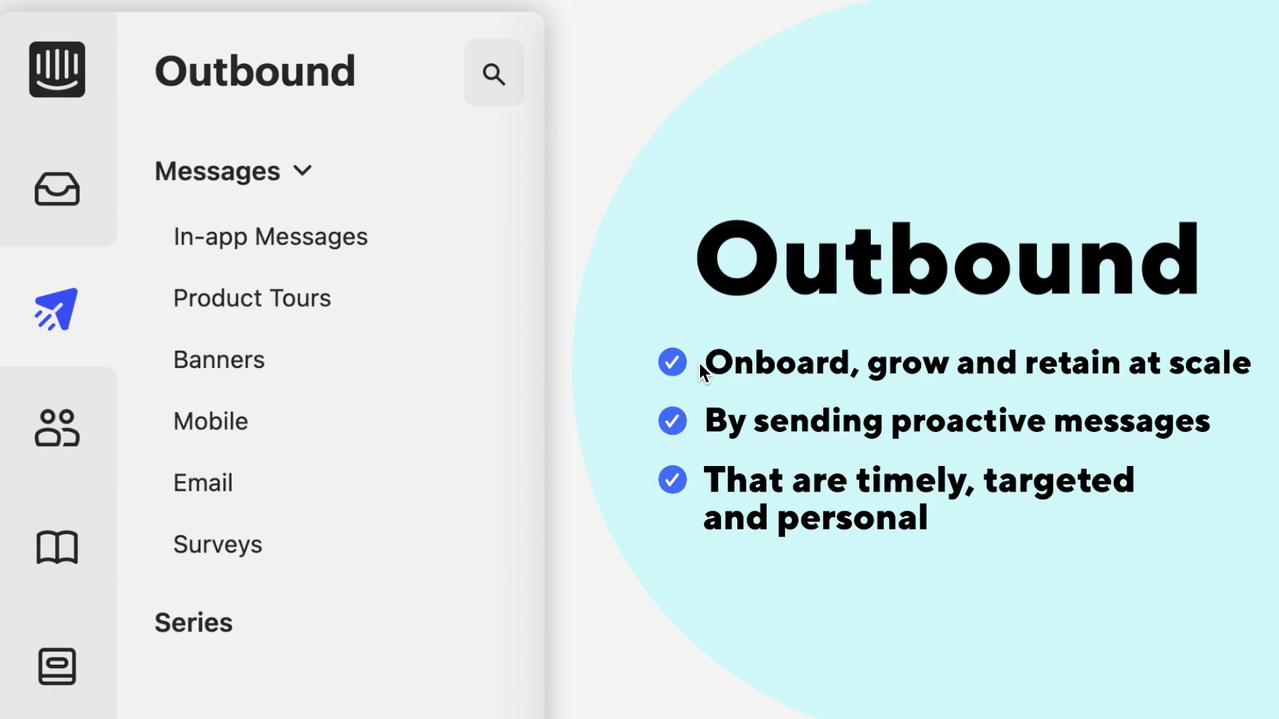 Intercom outbound messaging options