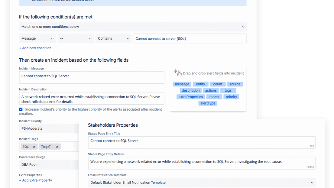 Create workflows for incidents of different priorities