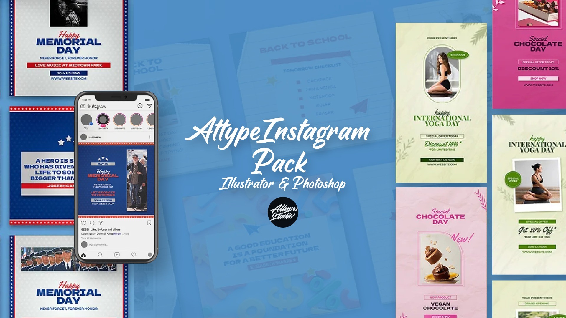 AppSumo Deal for Attype Instagram Pack - Illustrator & Photoshop
