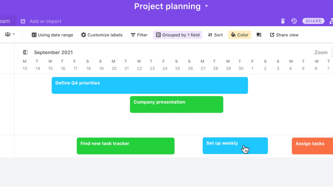 Airtable Timetable view
