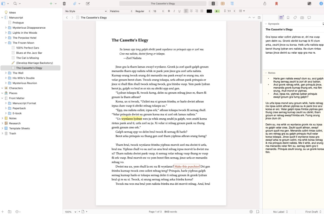Unite everything you need to write with Scrivener