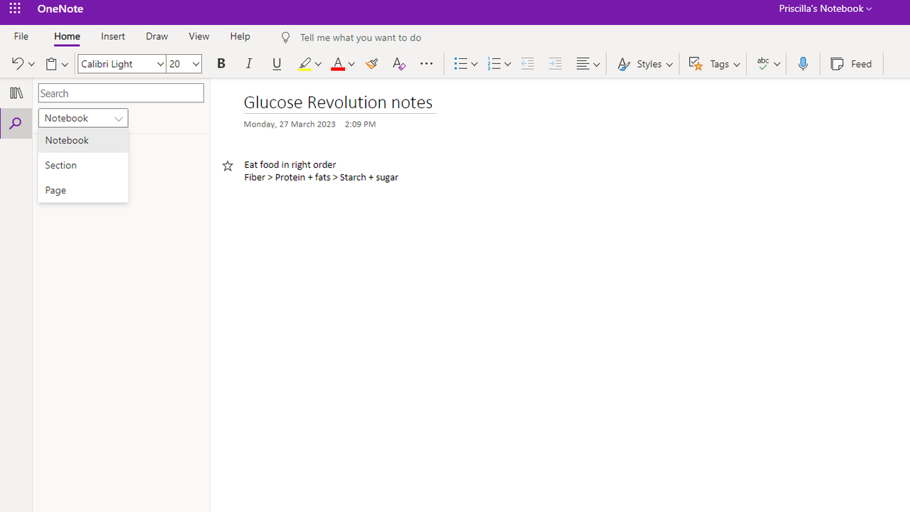 Search notes
