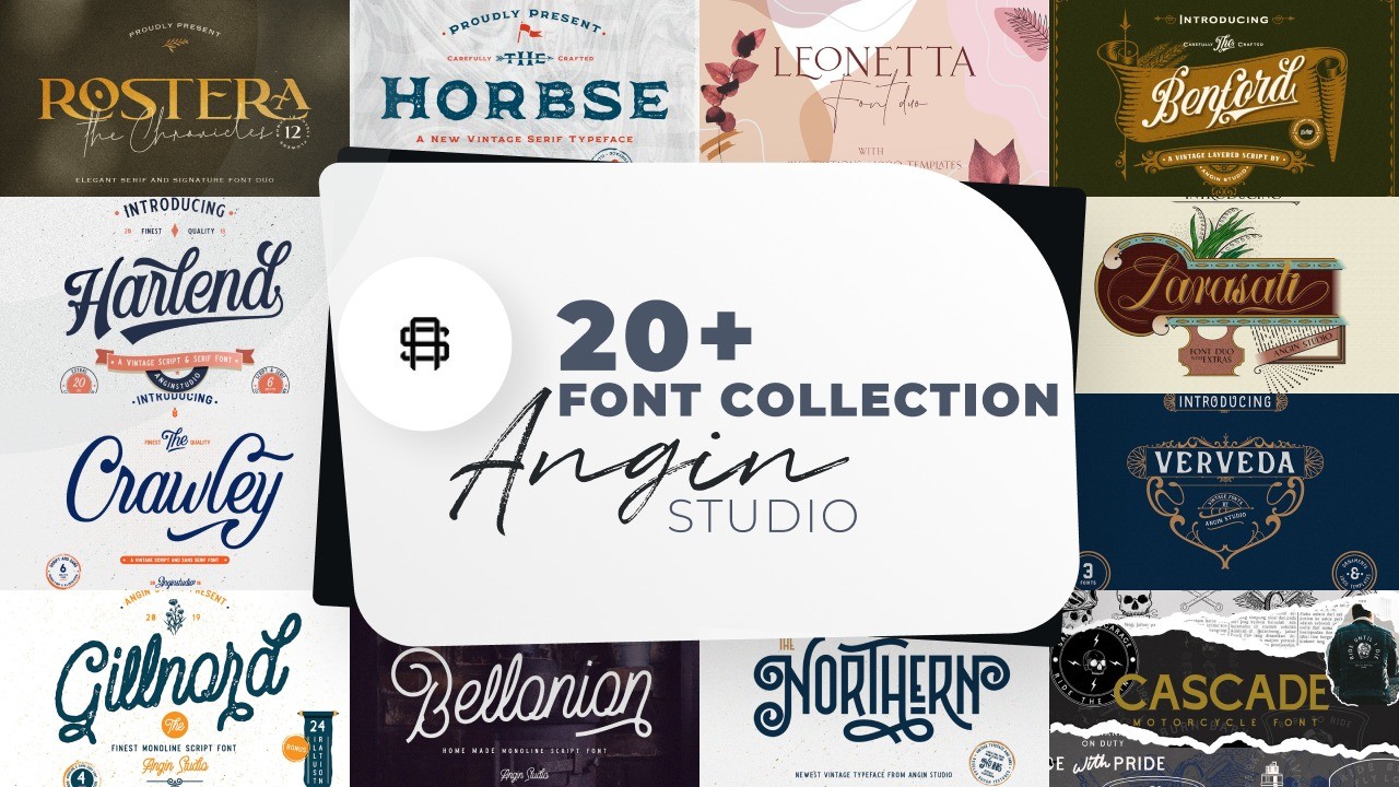 20+ Font Collection by Angin Studio
