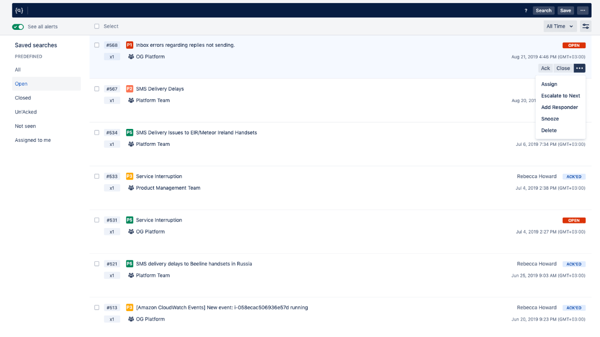 View and categorize critical alerts