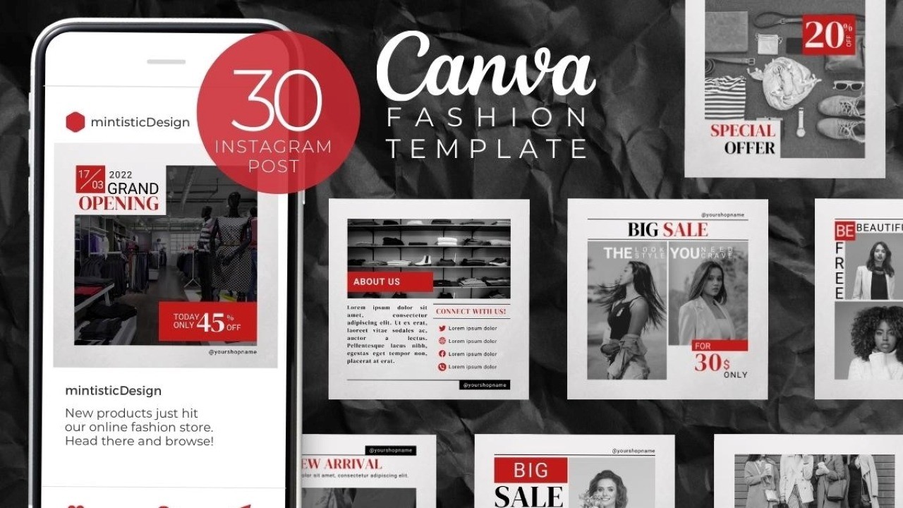 AppSumo Deal for Red Fashion Canva Instagram Template