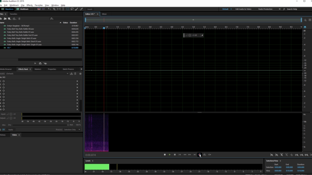 Hit the red record button to start recording audio