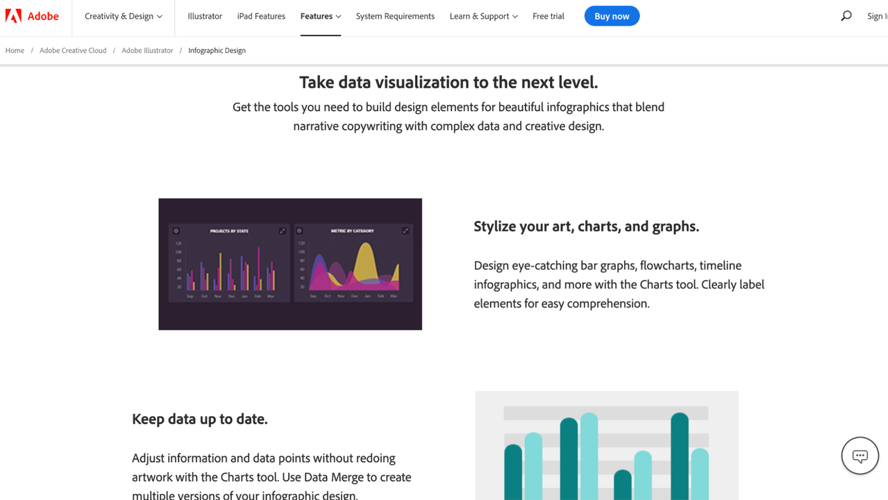 Infographic design landing page