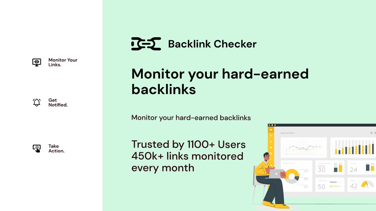 We monitor your backlinks & promptly inform you if link, anchor text or rel tag is not correct.