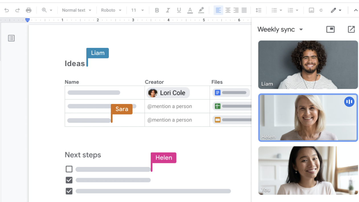 Easily collaborate with teammates on Google Docs
