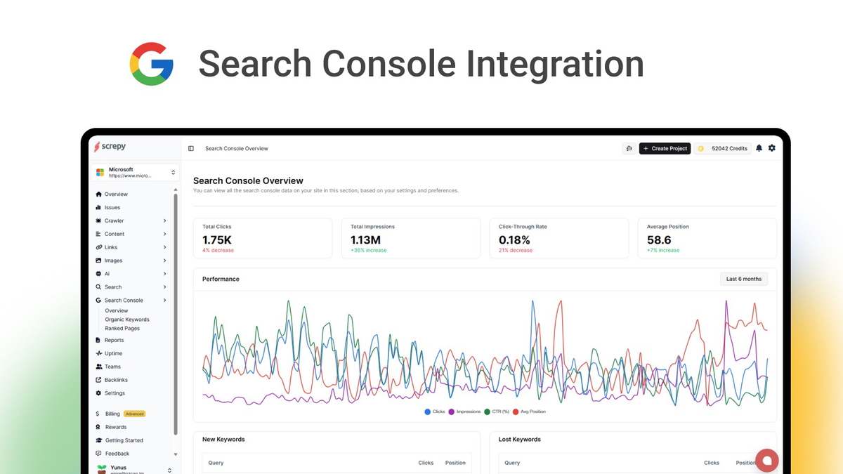 Search Console integration