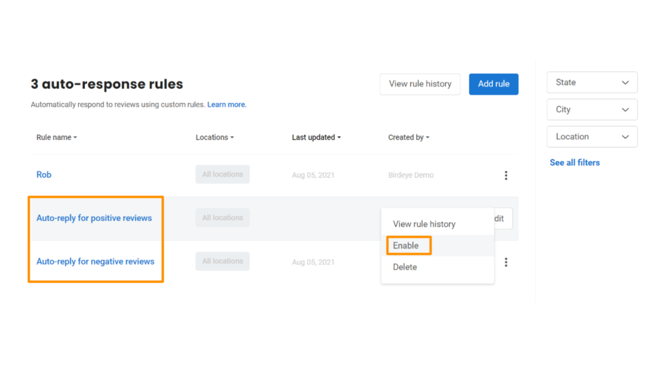 Setup auto-response rules