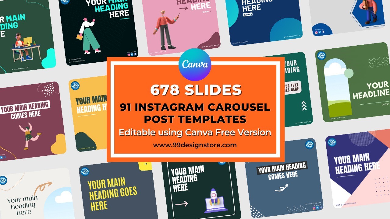 AppSumo Deal for 678 Instagram Carousel Post Templates - Canva Editable
