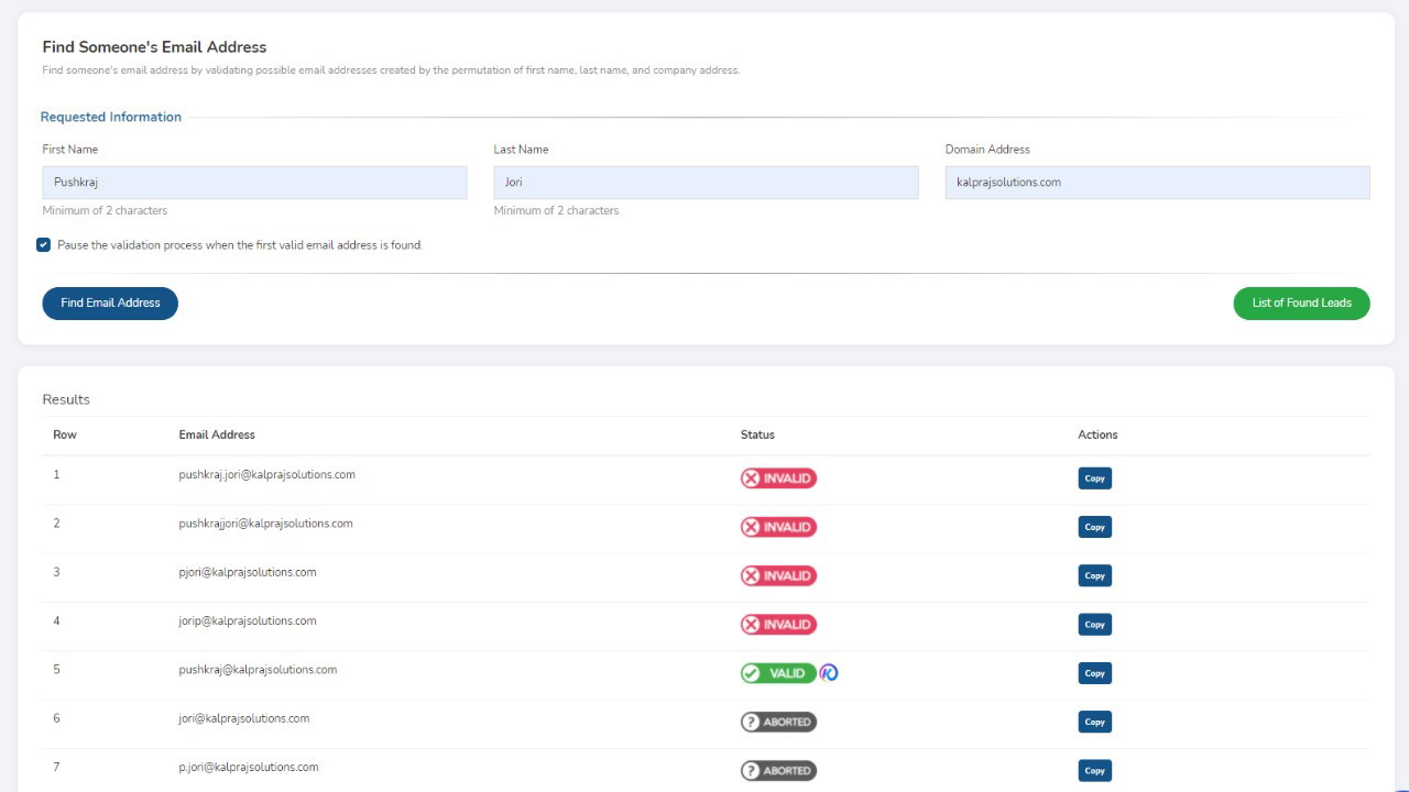 Emails Checker