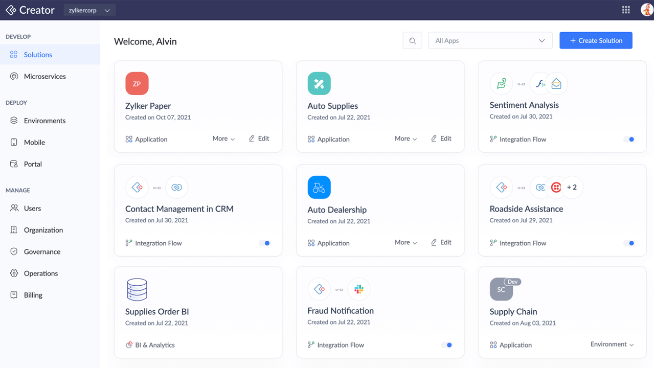 View dashboard