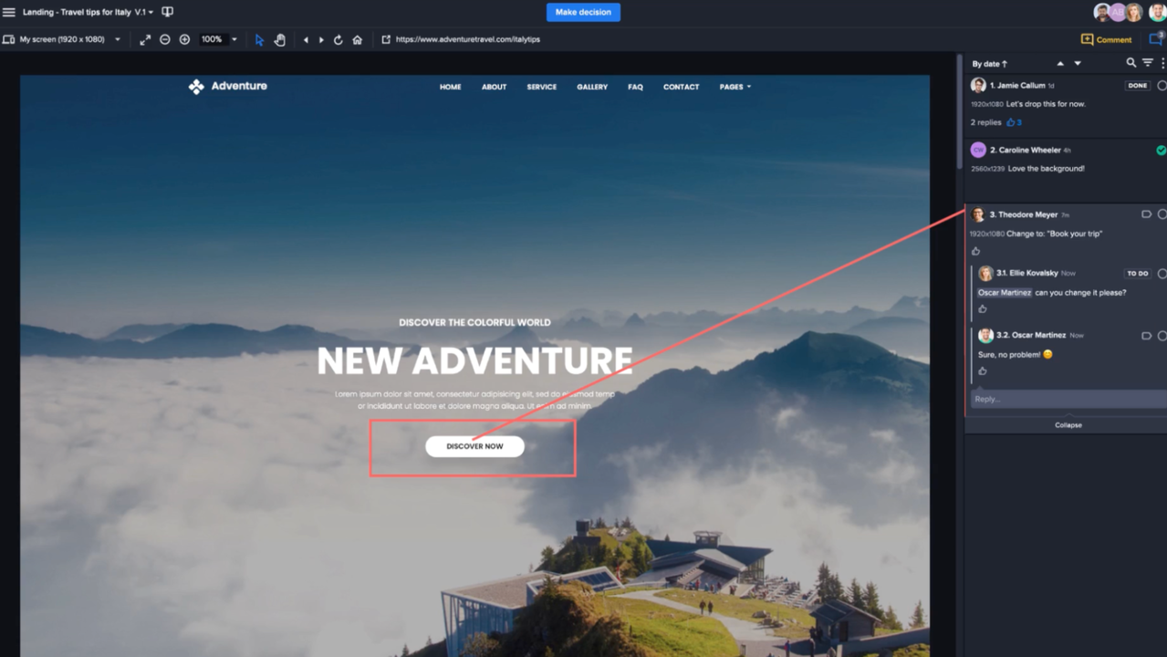 Leave targeted feedback