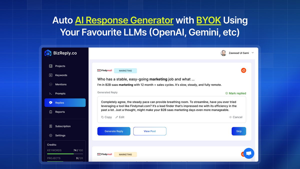 Effortlessly generate custom AI-responses with one click.