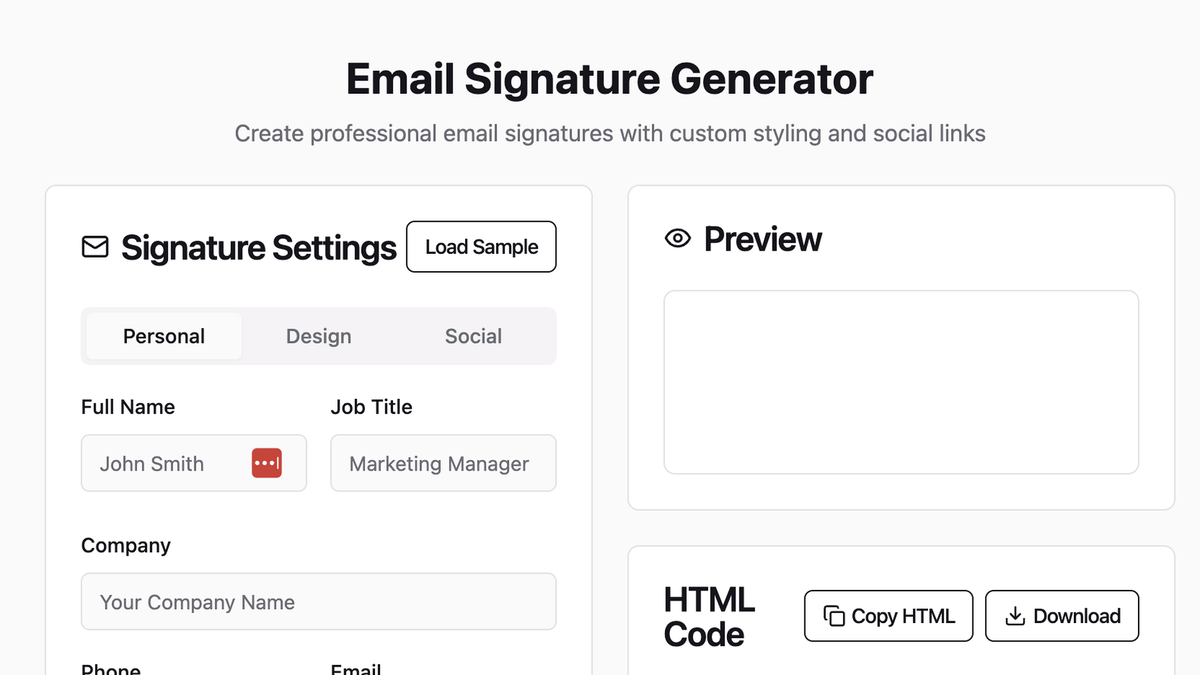 Emal signature generator