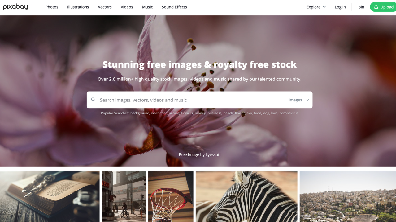 Pixabay homepage