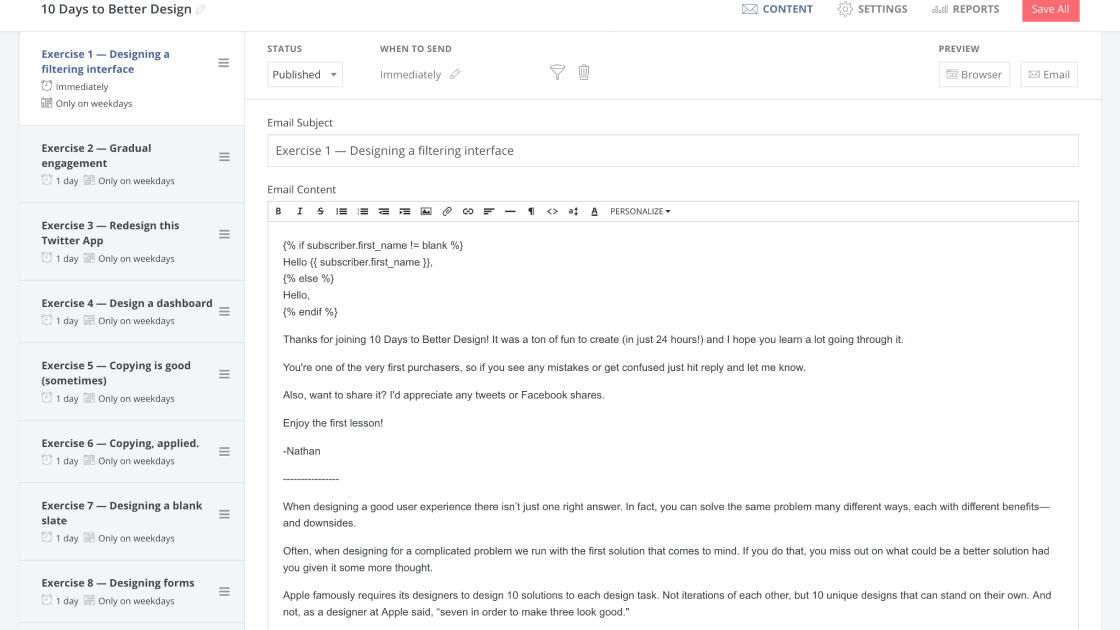 Email sequences