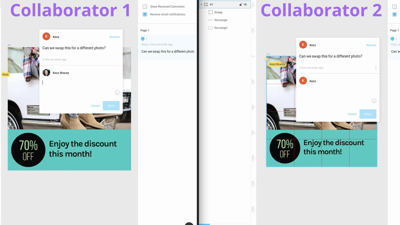 Easily communicate within design documents