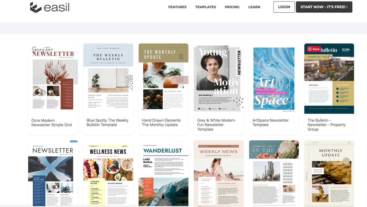 Easil newsletter templates