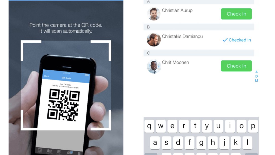 Attendee check-in using QR code
