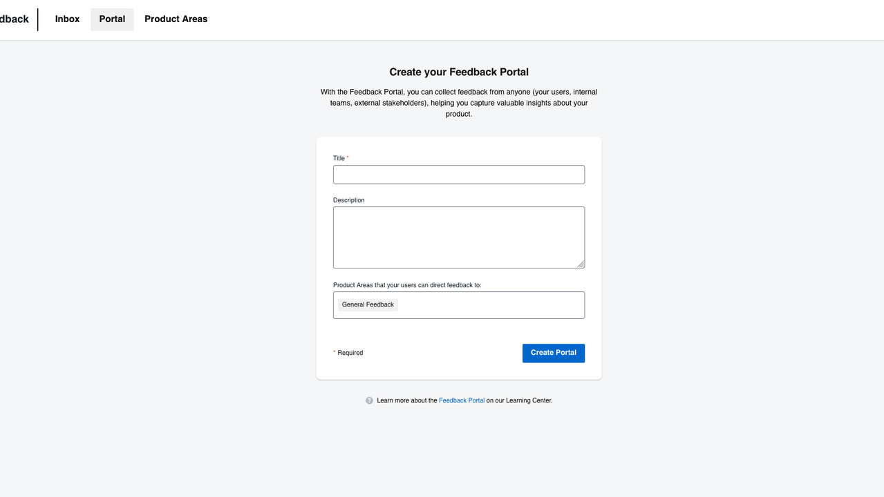 Create feedback portal for customers and customer-facing teams